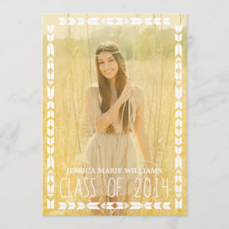 Gold Tribal Aztec Graduation Invitations