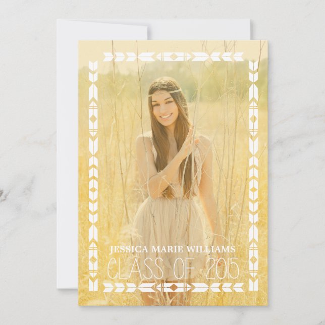 Gold Tribal Aztec Graduation Invitations (Front)