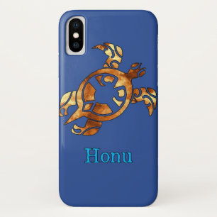 Gold Tribal Hawaiian Sea Turtle iPhone X Case