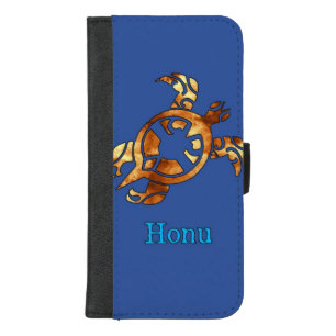 Gold Tribal Hawaiian Sea Turtle iPhone 8/7 Plus Wallet Case