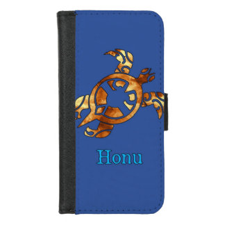 Gold Tribal Hawaiian Sea Turtle iPhone 8/7 Wallet Case