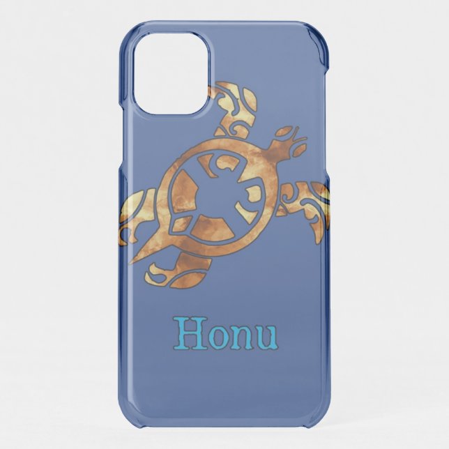 Gold Tribal Hawaiian Sea Turtle Uncommon iPhone Ca Uncommon iPhone Case (Back)