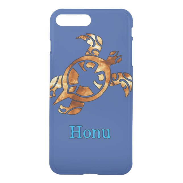 Gold Tribal Hawaiian Sea Turtle Uncommon iPhone Case (Back)
