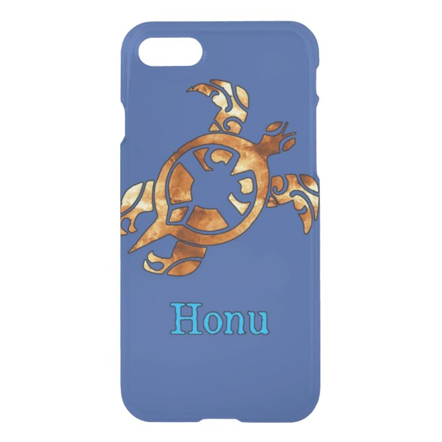 Gold Tribal Hawaiian Sea Turtle Uncommon iPhone Case (Back)