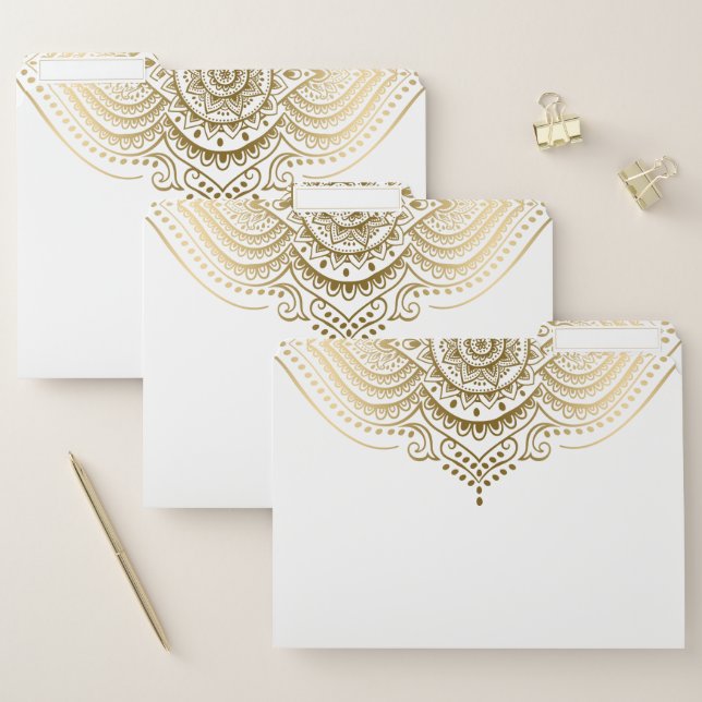 Gold Tribal Mandala File Folder (Set)