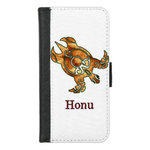 Gold Tribal Sea Turtle on White iPhone 8/7 Wallet Case