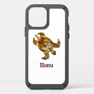 Gold Tribal Sea Turtle on White Speck iPhone Case