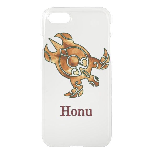 Gold Tribal Sea Turtle on White Uncommon iPhone Case (Back)