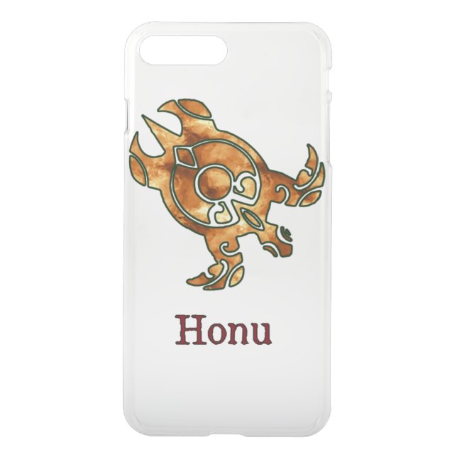 Gold Tribal Sea Turtle on White Uncommon iPhone Case (Back)