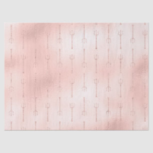 Gold Tridents on Pink Decoupage Tissue Paper