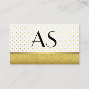 Gold Trim and Polka Dots Business Card