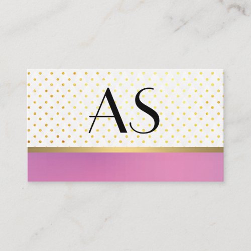 Gold Trim and Polka Dots  Purple Business Card