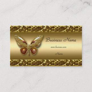 Gold Trim Butterfly Elegant Business Card