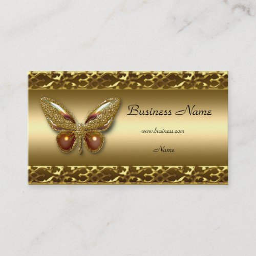 Gold Trim Butterfly Elegant Business Card