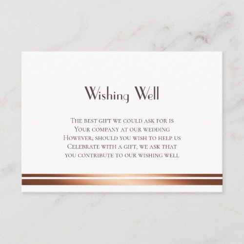 Gold Trim Wedding Wishing Well Enclosure Card