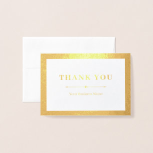Gold Trimmed Business Thank You Foil Card
