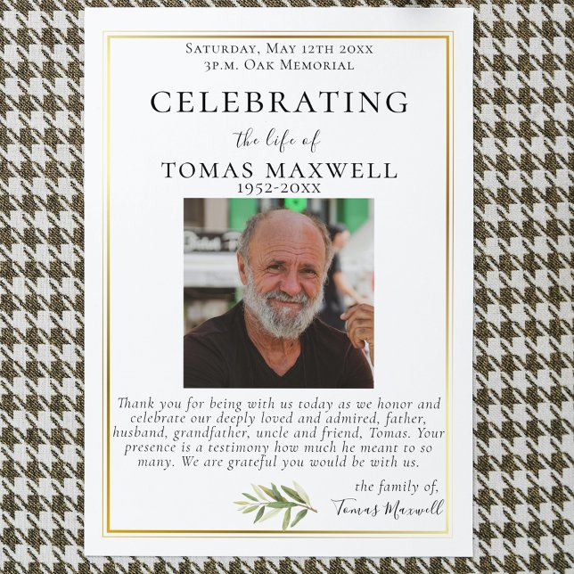 Gold Trimmed Celebration of Life Flat Program (Gold Trimmed Celebration of Life Flat Program
)