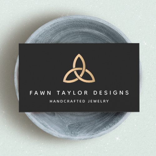 Gold Trinity Knot Celtic Symbol Business Card