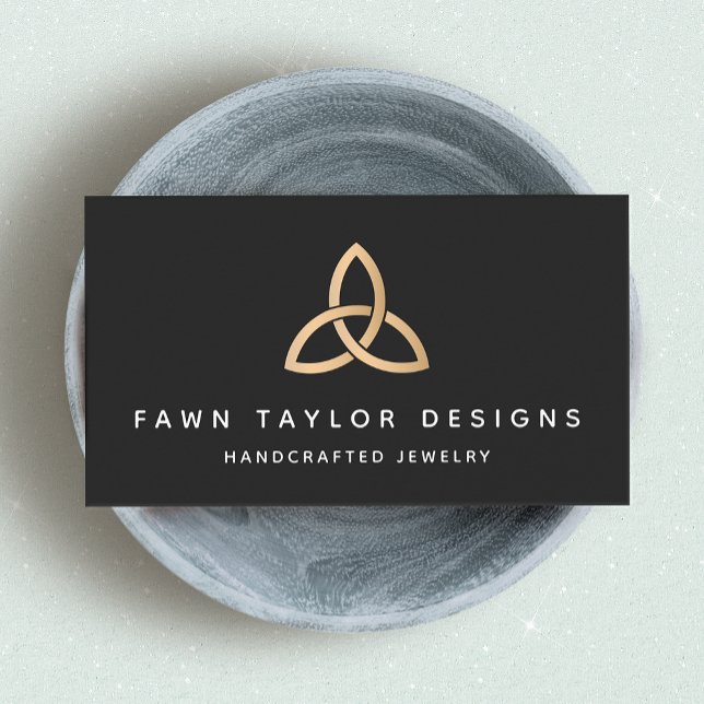 Gold Trinity Knot Celtic Symbol Business Card (Creator Uploaded)