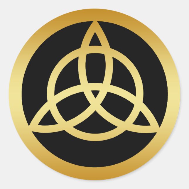 GOLD TRINITY KNOT CLASSIC ROUND STICKER (Front)