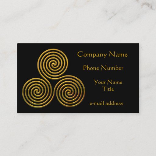 Customizable Triskele-gold Business Card Templates