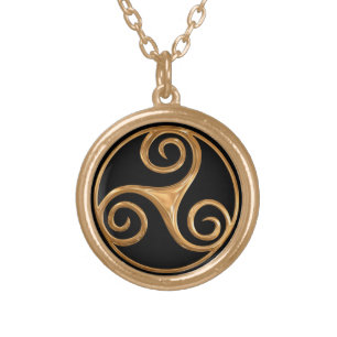 Gold Triskelion Plated Necklace