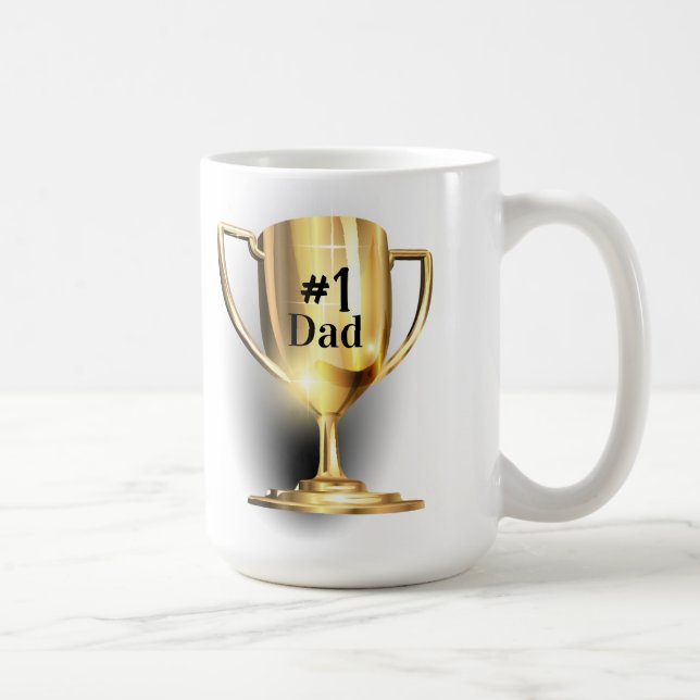 Gold Trophy #1 Dad Mom Son  Coffee Mug (Right)