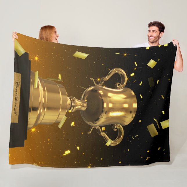 Gold Trophy Blanket – Sports Fan Throw (In Situ)