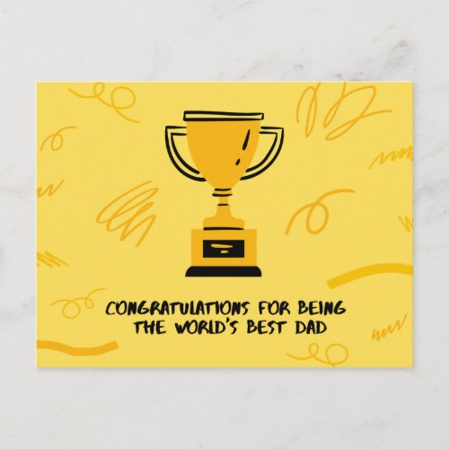 Gold Trophy Fathers Day Landscape Postcard