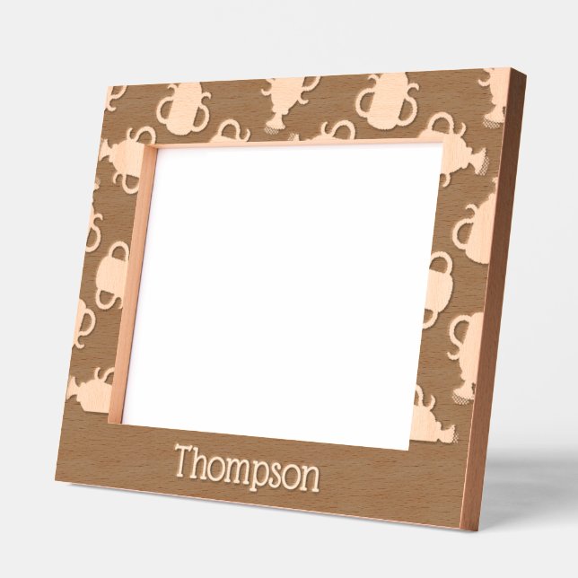 Gold trophy green pattern engraved frames (Left)