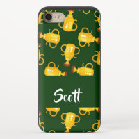 Gold trophy green pattern iPhone 8/7 slider case