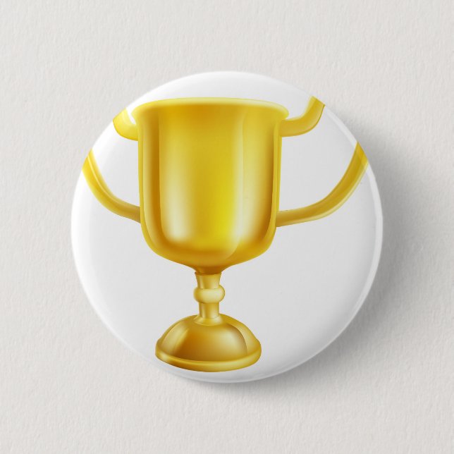 Gold Trophy Illustration Pinback Button (Front)