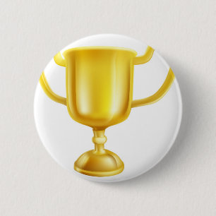 Gold Trophy Illustration Pinback Button
