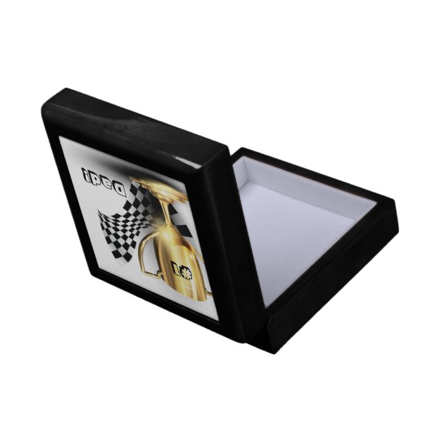 Gold Trophy NUmber One Dad Father's Day Keepsake Box (Back Open)