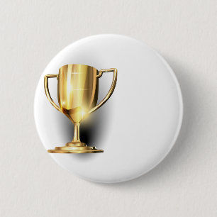Gold Trophy Pinback Button