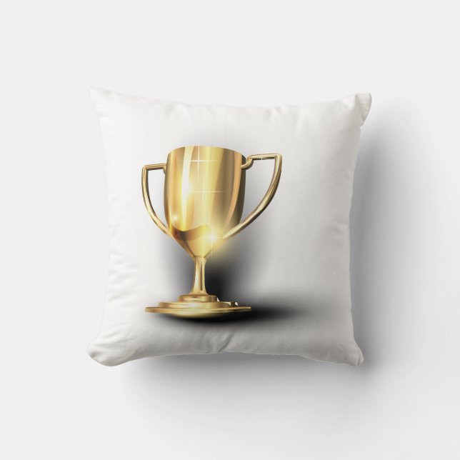 Gold Trophy Throw Pillow (Front)