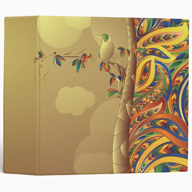 Gold Tropical Bird  Binder (Front/Spine)