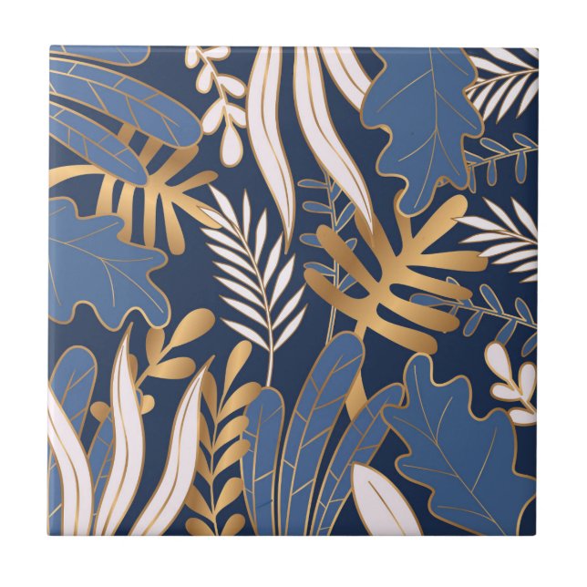 Gold Tropical Ceramic Tile (Front)