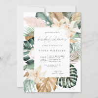 Gold Tropical Floral Bridal Shower
