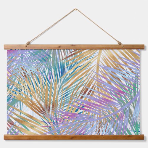 Gold Tropical Foliage Colorful Design Hanging Tapestry