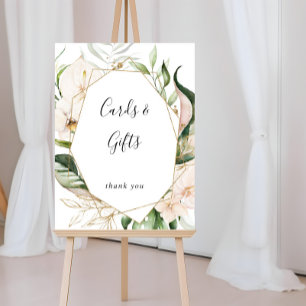 Gold Tropical Foliage Floral Cards and Gifts  Poster