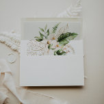 Gold Tropical Foliage Floral Wedding Invitation  Envelope<br><div class="desc">This gold tropical foliage floral wedding invitation envelope is perfect for a rustic wedding. The design features hand-painted watercolor gold and tropical green foliage with elegant blush flowers.

Personalize the envelope flap with your return address.</div>