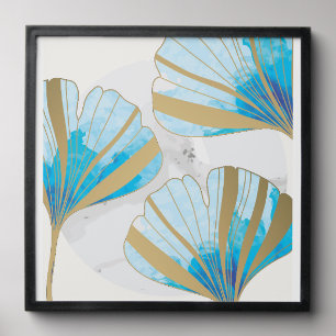 Gold tropical leaves peel and stick photo tile