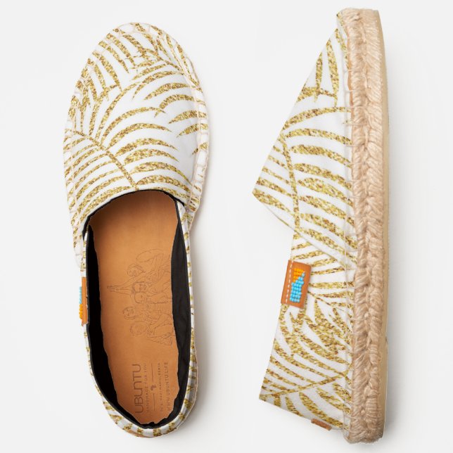 Gold Tropical Palm Shoes (Side)