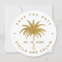 Gold Tropical Palm Tree Photo Wedding