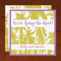 Gold Tropical Palm Trees Design Invitation