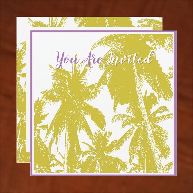 Gold Tropical Palm Trees Design Invitation (Creator Uploaded)