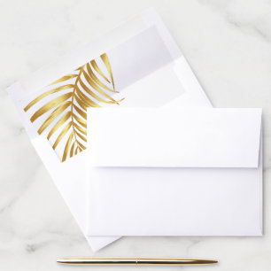 Gold Tropical Wedding Envelope Liner