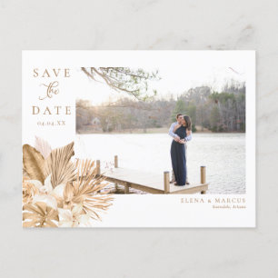 Gold Tropics Save The Date Announcement Postcard
