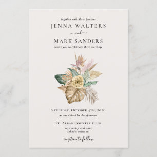 Gold Tropics Wedding Invitation